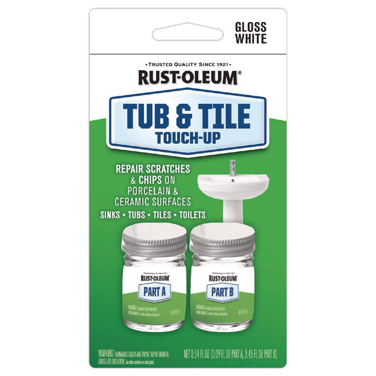 Specialty Gloss White Tub and Tile Touch Up, Gloss White, 0.54 oz Glass Vials, 6 Kits/Carton