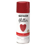Specialty Glitter Spray Paint, Glitter Red, 10.25 oz Aerosol Can, 6/Carton