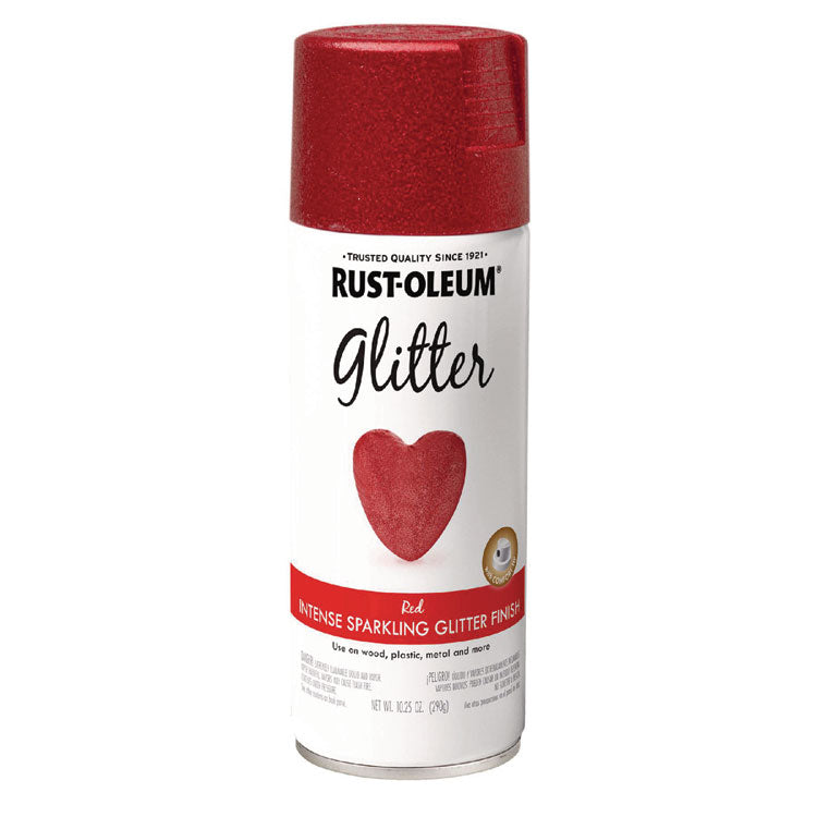 Specialty Glitter Spray Paint, Glitter Red, 10.25 oz Aerosol Can, 6/Carton