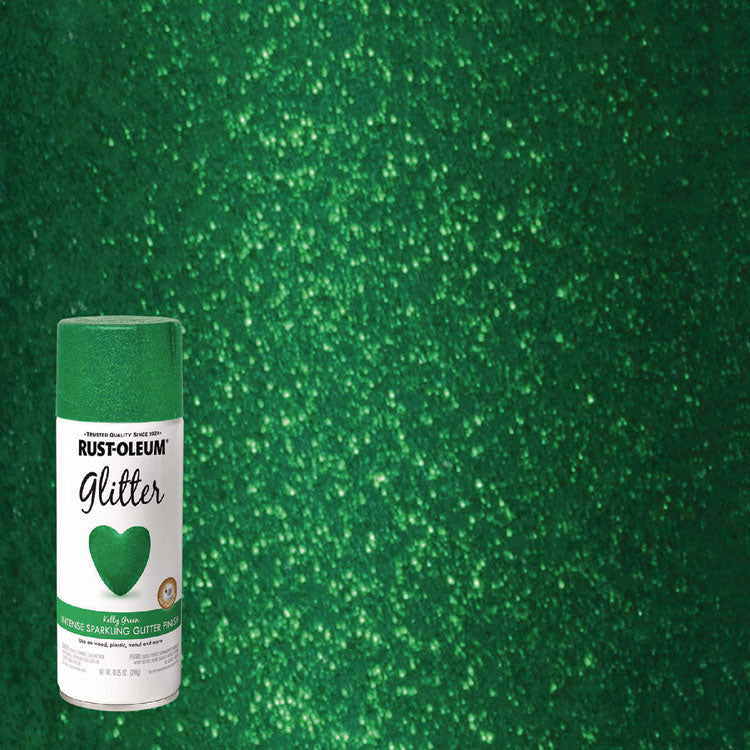 Specialty Glitter Spray Paint, Glitter Kelly Green, 10.25 oz Aerosol Can, 6/Carton