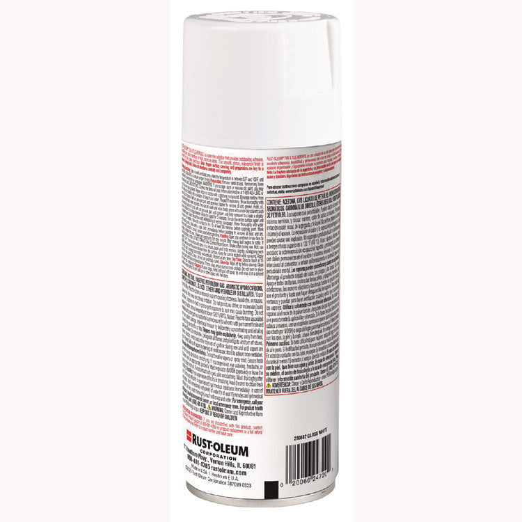 Specialty Tub and Tile Spray, Gloss White, 12 oz Aerosol Can, 6/Carton
