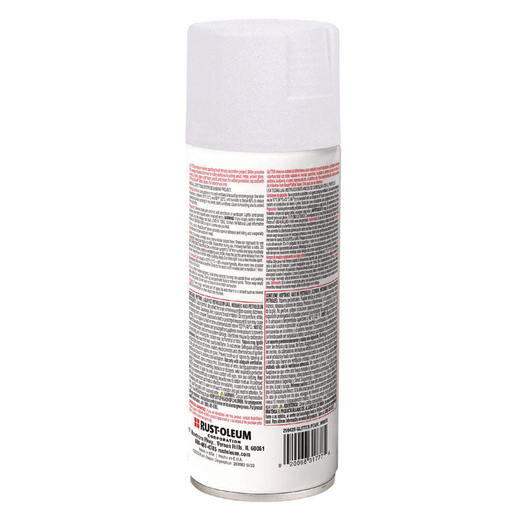 Specialty Glitter Spray Paint, Glitter White, 10.25 oz Aerosol Can, 6/Carton