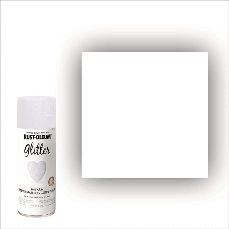 Specialty Glitter Spray Paint, Glitter White, 10.25 oz Aerosol Can, 6/Carton