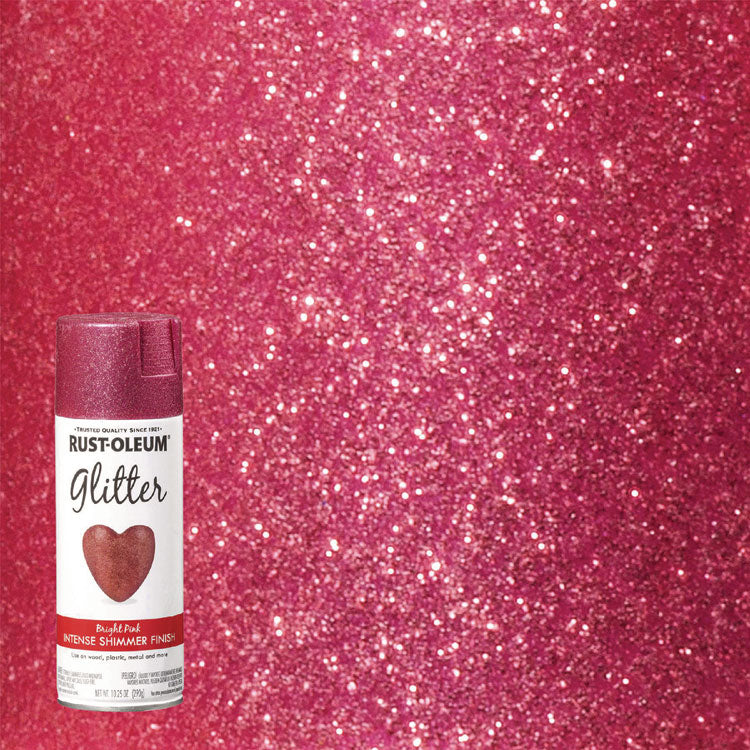 Specialty Glitter Spray Paint, Glitter Pink, 10.25 oz Aerosol Can, 6/Carton