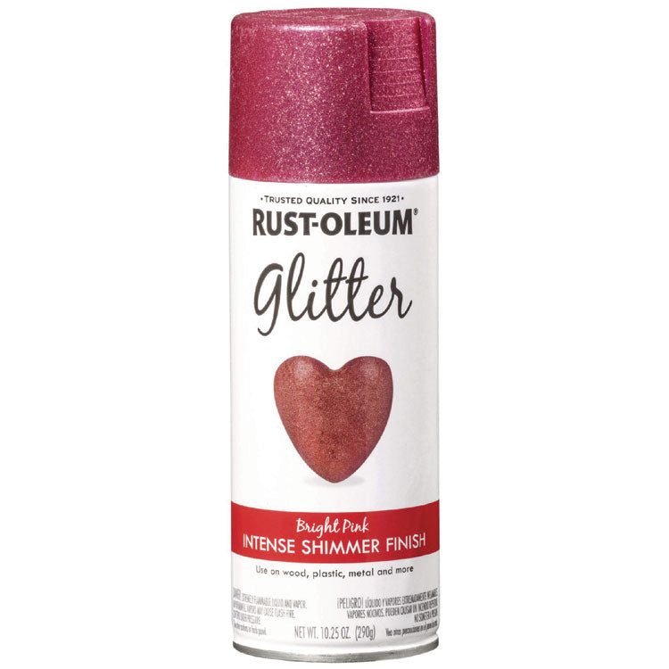 Specialty Glitter Spray Paint, Glitter Pink, 10.25 oz Aerosol Can, 6/Carton