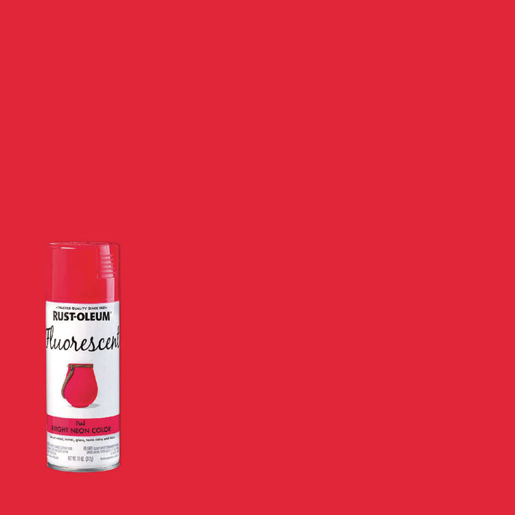 Specialty Fluorescent Spray Paint, Flat Fluorescent Pink, 11 oz Aerosol Can, 6/Carton