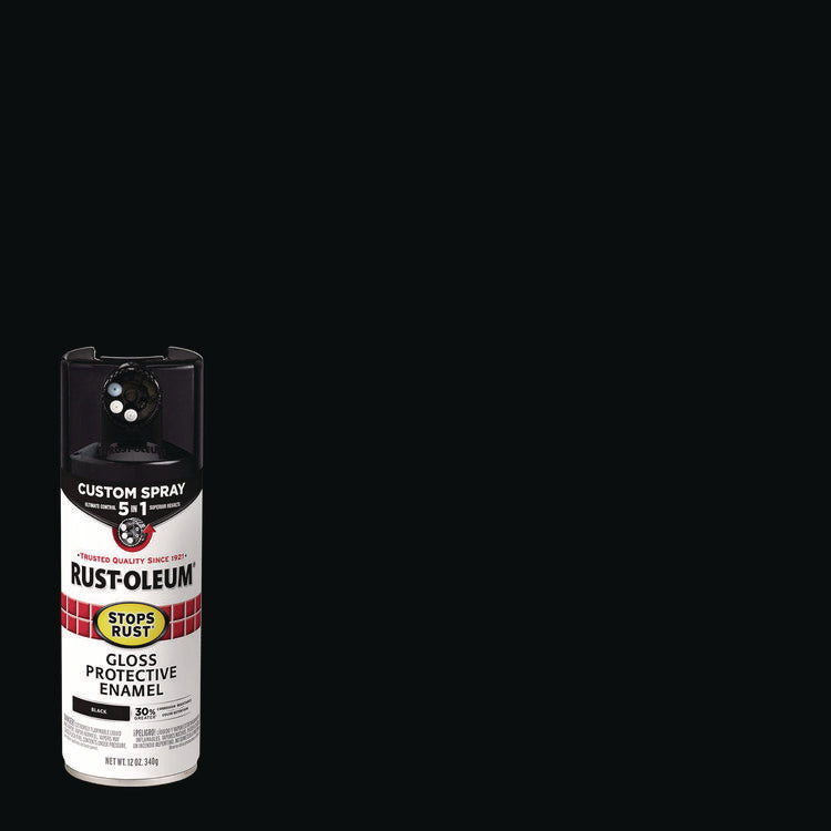 Stops Rust 5-in-1 Spray Paint, Gloss Black, 12 oz Aerosol Can
