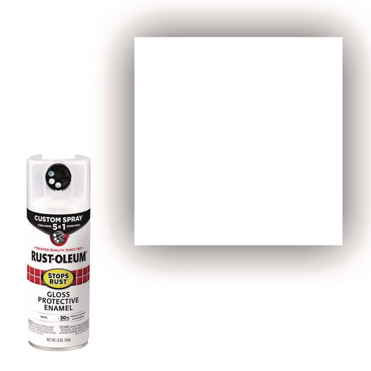 Stops Rust 5-in-1 Spray Paint, Gloss White, 12 oz Aerosol Can