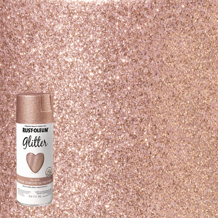 Specialty Glitter Spray Paint, Glitter Rose Gold, 10.25 oz Aerosol Can, 6/Carton
