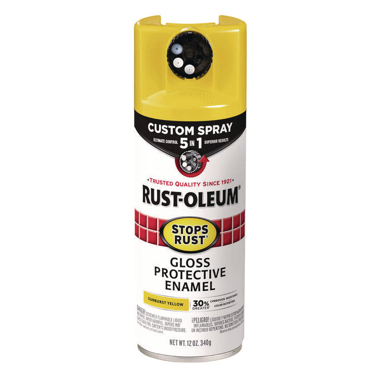Stops Rust 5-in-1 Spray Paint, Gloss Sunburst Yellow, 12 oz Aerosol Can