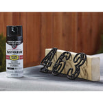 Stops Rust 5-in-1 Spray Paint, Gloss Black, 12 oz Aerosol Can, 6/Carton