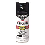 Stops Rust 5-in-1 Spray Paint, Gloss Black, 12 oz Aerosol Can, 6/Carton