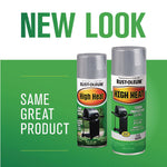 High Heat Enamel Spray Paint, Flat Silver, 12 oz Aerosol Can, 6/Carton