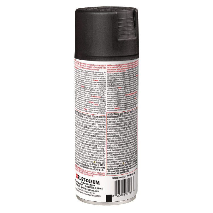 High Heat Enamel Spray Paint, Flat Black, 12 oz Aerosol Can, 6/Carton