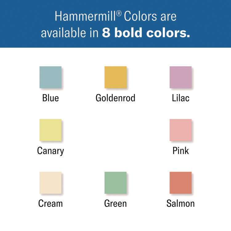 Colors Print Paper, 20 lb Bond Weight, 11 x 17, Canary, 500/Ream