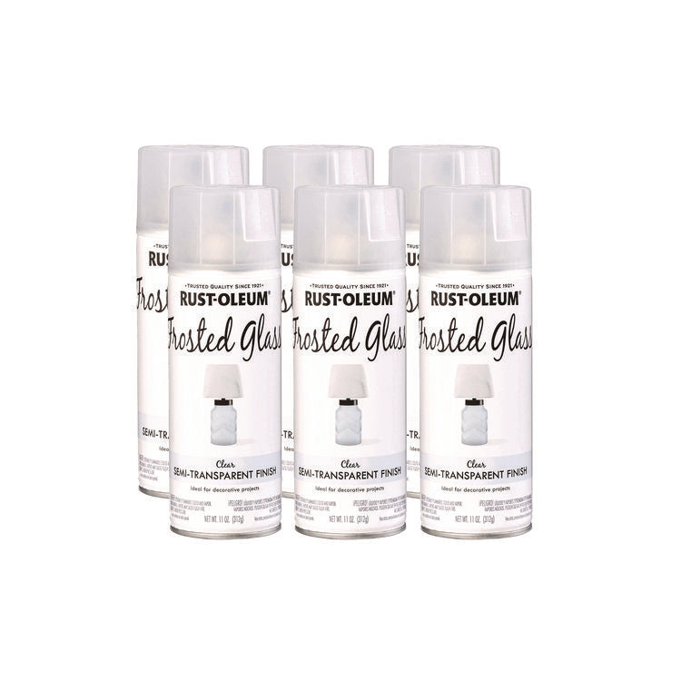 Specialty Frosted Glass Spray Paint, Matte Clear, 11 oz Aerosol Can, 6/Carton