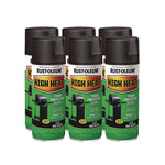 High Heat Enamel Spray Paint, Flat Black, 12 oz Aerosol Can, 6/Carton