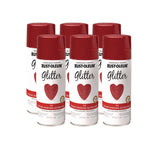 Specialty Glitter Spray Paint, Glitter Red, 10.25 oz Aerosol Can, 6/Carton
