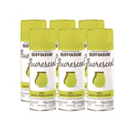 Specialty Fluorescent Spray Paint, Flat Fluorescent Yellow, 11 oz Aerosol Can, 6/Carton