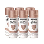 Specialty Glitter Spray Paint, Glitter Rose Gold, 10.25 oz Aerosol Can, 6/Carton