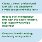 Centerfeed Wet Wipe Dispenser, 10.04 x 10.73 x 13.18, White