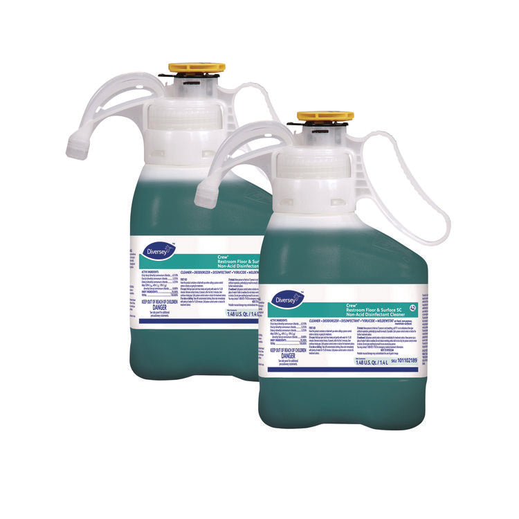 Crew Restroom Floor And Surface Sc Non-Acid Disinfectant Cleaner, Fresh, 1.4 L Bottle, 2/carton