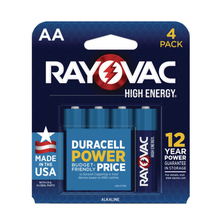 High Energy Premium Alkaline Aa Batteries, 4/pack