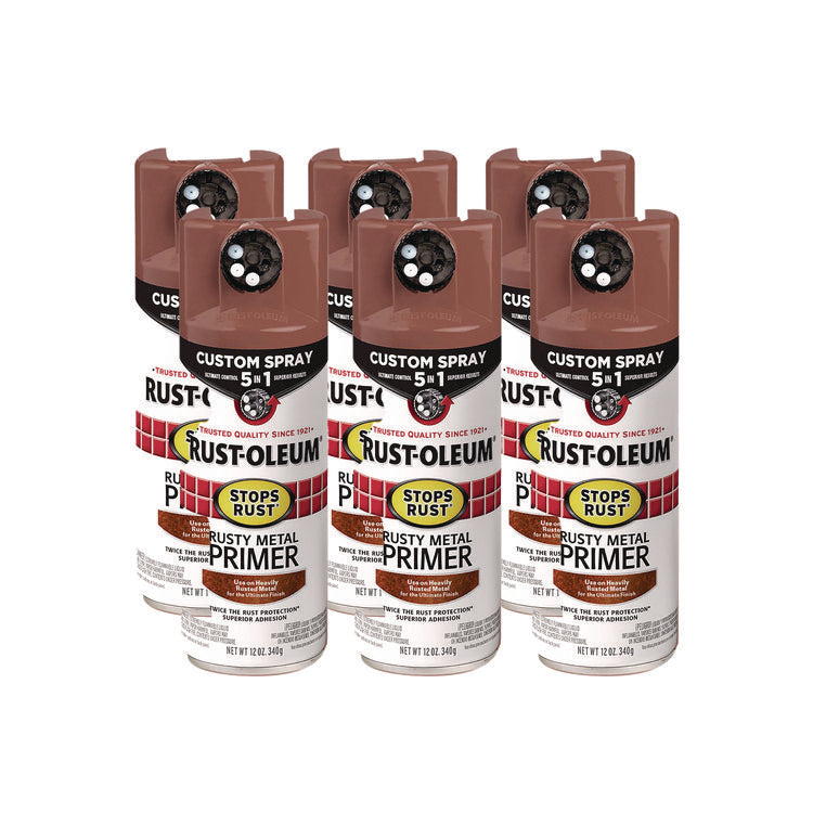 Stops Rust 5-in-1 Spray Paint, Rusty Metal, 12 oz Aerosol Can, 6/Carton