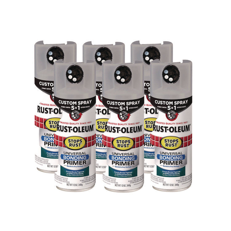 Stops Rust 5-in-1 Spray Paint, Gray, 12 oz Aerosol Can, 6/Carton