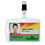 Id/security Card Holder Set, Vertical/horizontal, Clip, Clear, 25/pack