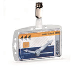 Id/security Card Holder Set, Vertical/horizontal, Clip, Clear, 25/pack