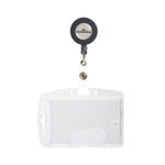 Id/security Card Holder Set, Vertical/horizontal, Reel, Clear, 10/pack