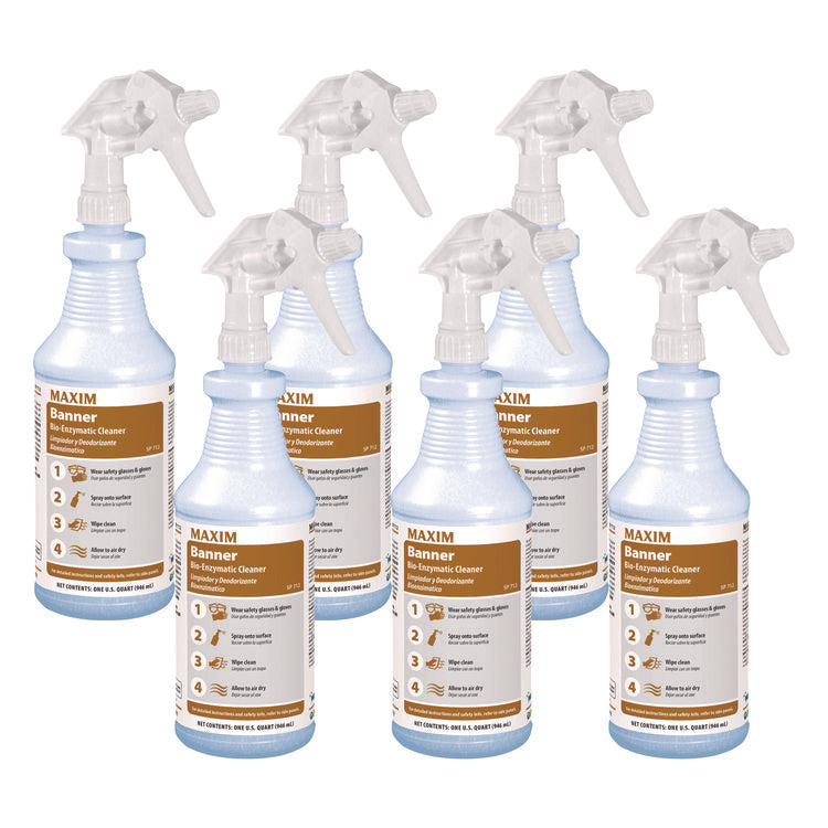 Banner Bio-Enzymatic Cleaner, Safe-to-Ship, Fresh Scent, 32 oz Bottle, 6/Carton