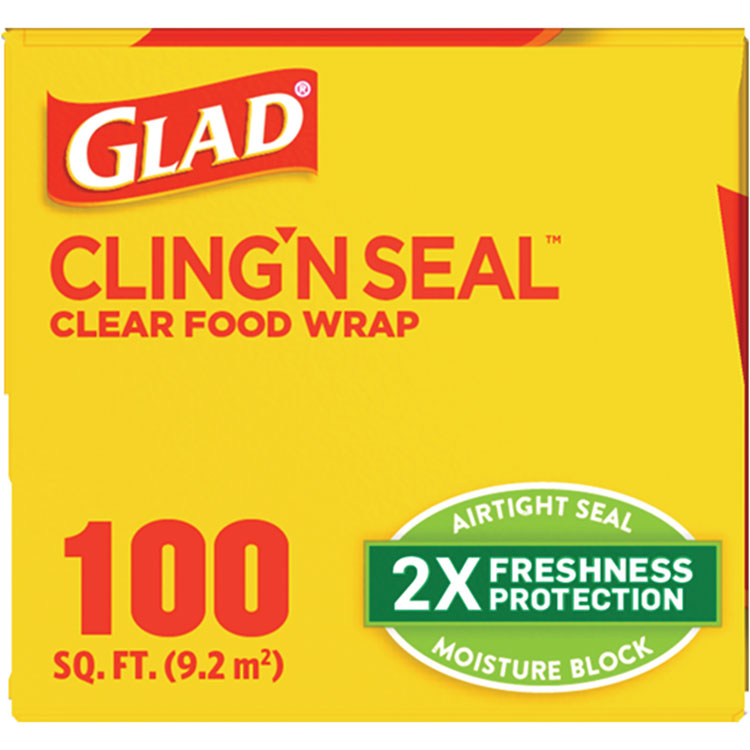 Cling'N Seal Plastic Food Wrap, 12" x 33.3 yd, 100 sq ft Roll, 16 Rolls/Carton