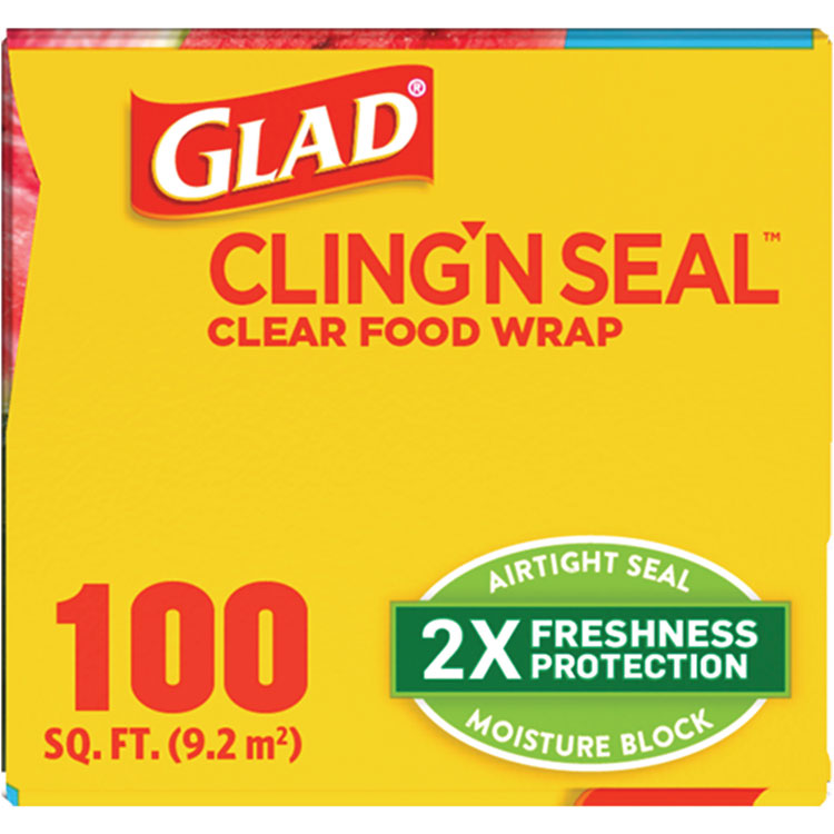 Cling'N Seal Plastic Food Wrap, 12" x 33.3 yd, 100 sq ft Roll, 16 Rolls/Carton