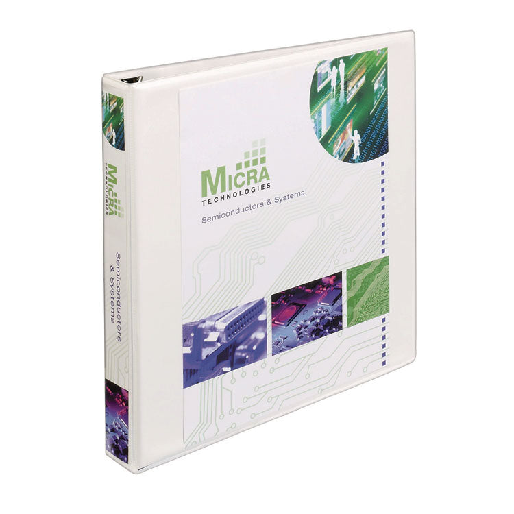 Heavy-Duty View Binder With Durahinge, One Touch Ezd Rings And Extra-Wide Cover, 3 Ring, 1" Capacity, 11 X 8.5, White, (1318)