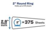 Economy Non-View Binder With Round Rings, 3 Rings, 2" Capacity, 11 X 8.5, Black, (3501)