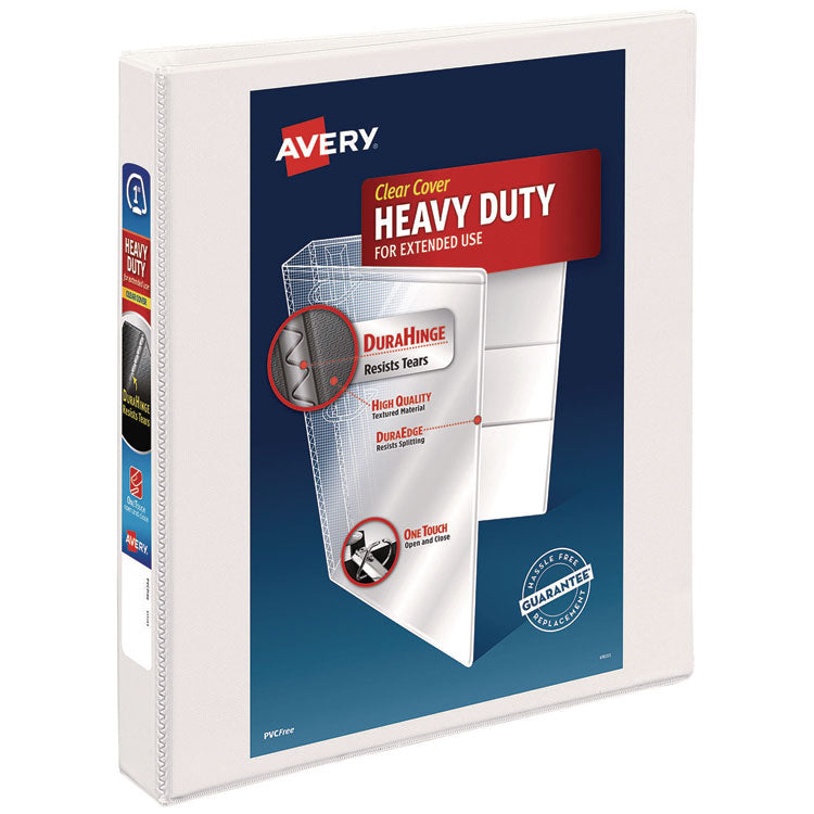 Heavy-Duty Non Stick View Binder With Durahinge And Slant Rings, 3 Rings, 1" Capacity, 11 X 8.5, White, (5304)
