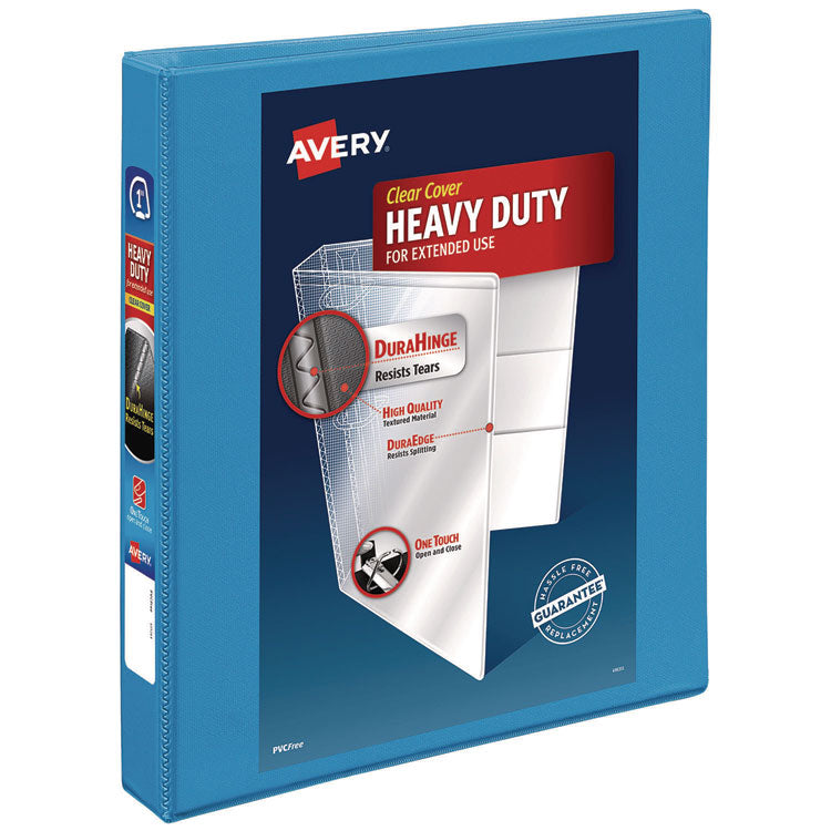 Heavy-Duty Non Stick View Binder With Durahinge And Slant Rings, 3 Rings, 1" Capacity, 11 X 8.5, Light Blue, (5301)