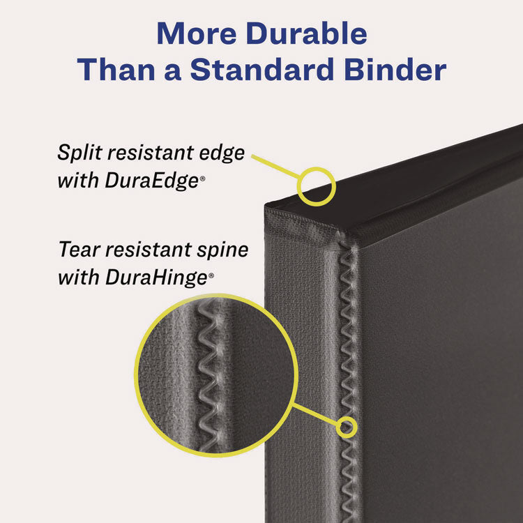 Heavy-Duty Non Stick View Binder With Durahinge And Slant Rings, 3 Rings, 3" Capacity, 11 X 8.5, Light Blue, (5601)