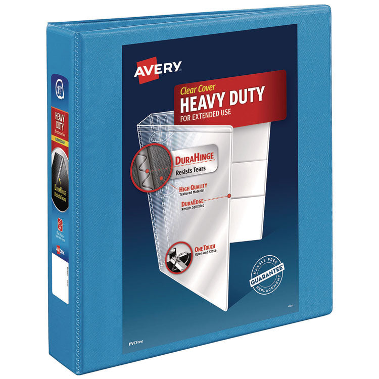 Heavy-Duty Non Stick View Binder With Durahinge And Slant Rings, 3 Rings, 1.5" Capacity, 11 X 8.5, Light Blue, (5401)