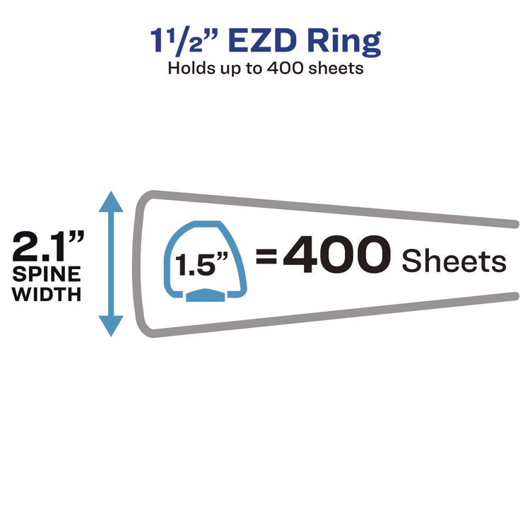 Durable View Binder With Durahinge And Ezd Rings, 3 Rings, 1.5" Capacity, 11 X 8.5, Black, (9400)