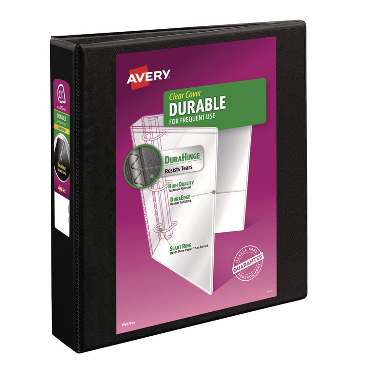 Durable View Binder With Durahinge And Ezd Rings, 3 Rings, 1.5" Capacity, 11 X 8.5, Black, (9400)
