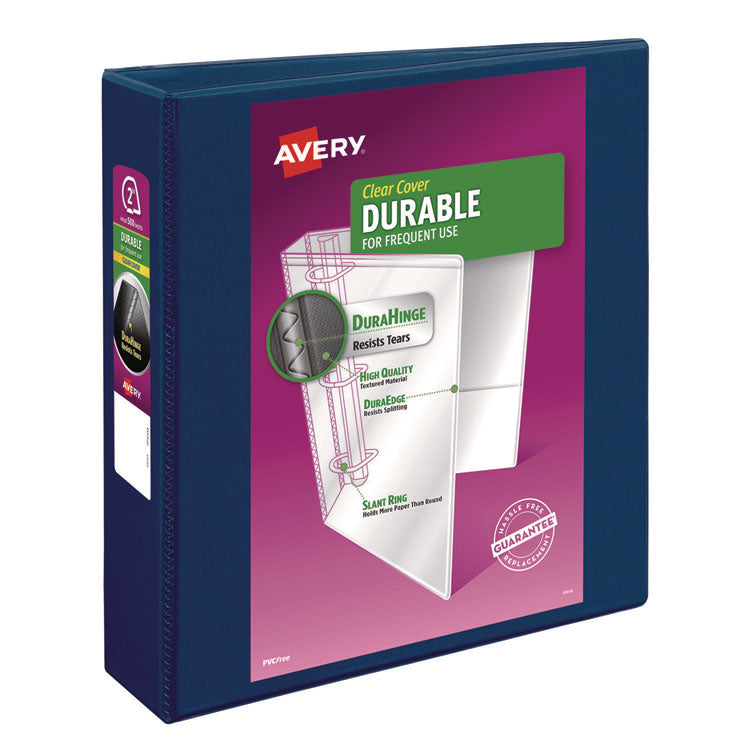 Durable View Binder With Durahinge And Slant Rings, 3 Rings, 2" Capacity, 11 X 8.5, Blue