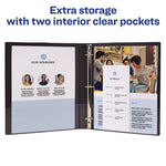 Mini Size Durable View Binder With Round Rings, 3 Rings, 0.5" Capacity, 8.5 X 5.5, Black