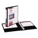 Mini Size Durable View Binder With Round Rings, 3 Rings, 0.5" Capacity, 8.5 X 5.5, Black