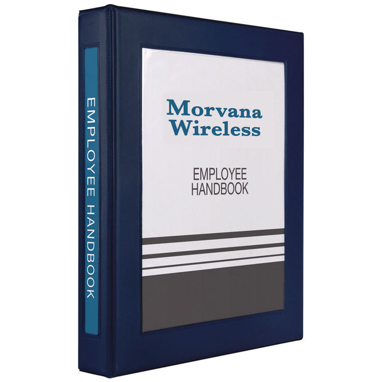 Framed View Heavy-Duty Binders, 3 Rings, 1" Capacity, 11 X 8.5, Navy Blue