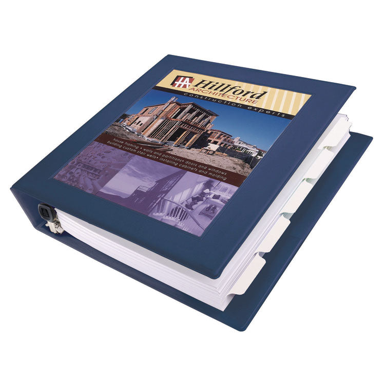 Framed View Heavy-Duty Binders, 3 Rings, 1.5" Capacity, 11 X 8.5, Navy Blue