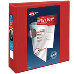 Heavy-Duty View Binder With Durahinge And Locking One Touch Ezd Rings, 3 Rings, 3" Capacity, 11 X 8.5, Red