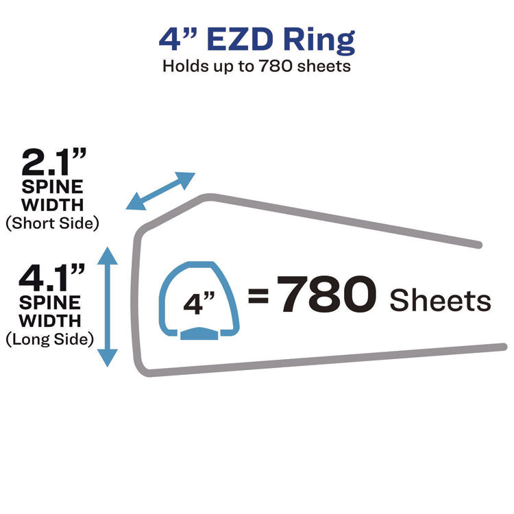 Heavy-Duty Non-View Binder With Durahinge And Locking One Touch Ezd Rings, 3 Rings, 4" Capacity, 11 X 8.5, Red